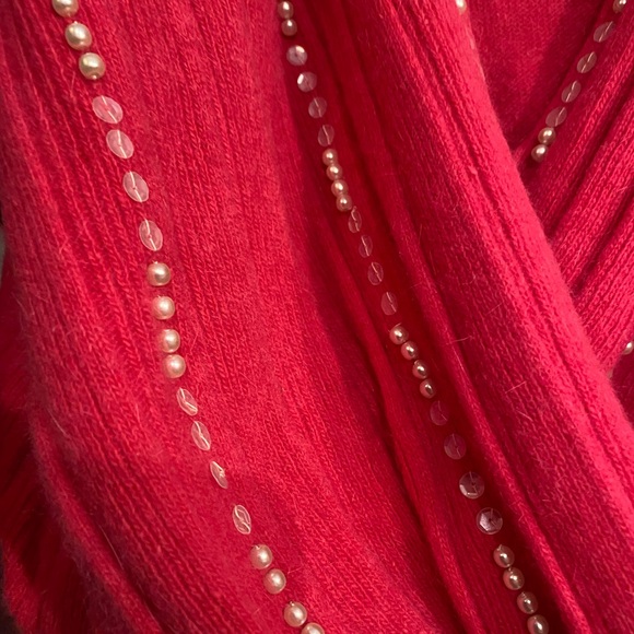 Vintage needle works bright pink sweater top med. rabbit hair wool sweater - Picture 2 of 4